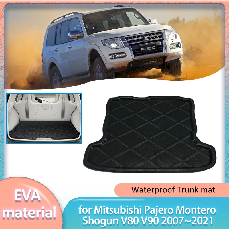

Для Mitsubishi Pajero Montero Shogun V80 V90 2007 ~ 2021 коврик для багажника, подкладка для багажника, напольный ковер, водонепроницаемый чехол, аксессуары