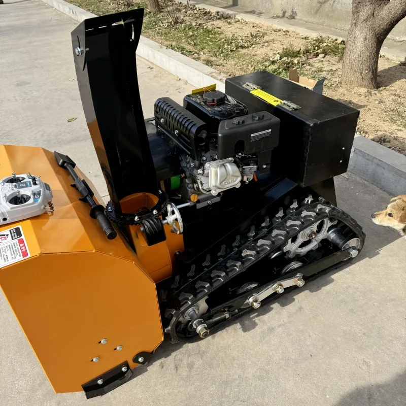 

1000mm Snow Removal Width Remote Control Road Snow Thrower With 8 Spiral Knives Gasoline Snowplow