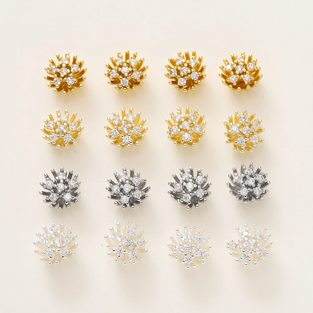 1Pcs/Pack 6*9.5mm 14/18K Gold Color Plated Flower Caps Beads Caps for Handmade DIY Earrings Jewelry Making Accessories