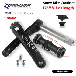 Prowheel MPX11 Snow Bike Crankset 176MM Axis 170mm Crank arms with Adjustable Bottom Bracket BB100/120mm Bicycle Parts