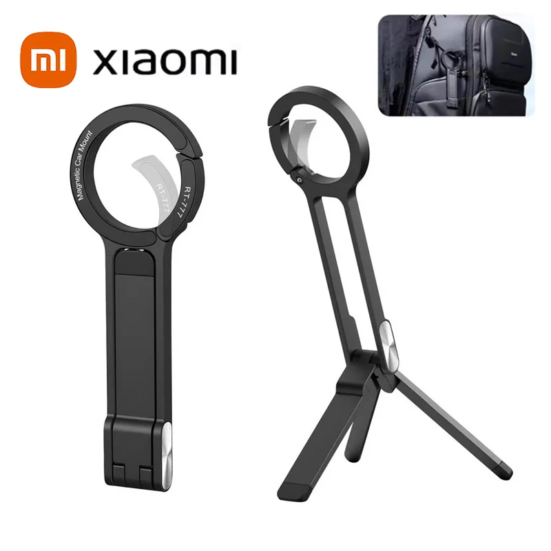 

Xiaomi Alloy Mobile Phone Holder Tripod Carabiner Dual-sided Magnetic Tripod Desk Mount Phone Handle Holder For iPhone 16 15 Pro