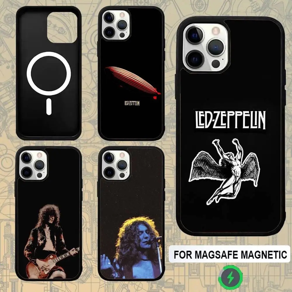 

L-Led Rock Z-ZeppelinS For Magsafe Wireless Charger Case For iPhone 15,16,17,13,14,11,12,Pro,Max,Plus,E,Air,Mini Magnetic