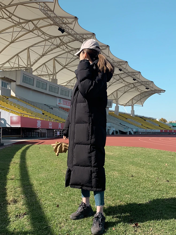 Imagem -04 - Graus 90 Pato Branco para Baixo Jaqueta Inverno com Capuz Preto Parkas Puffer Jaqueta Blusão Grosso Quente X-long Casal para Baixo Cabolsa 30