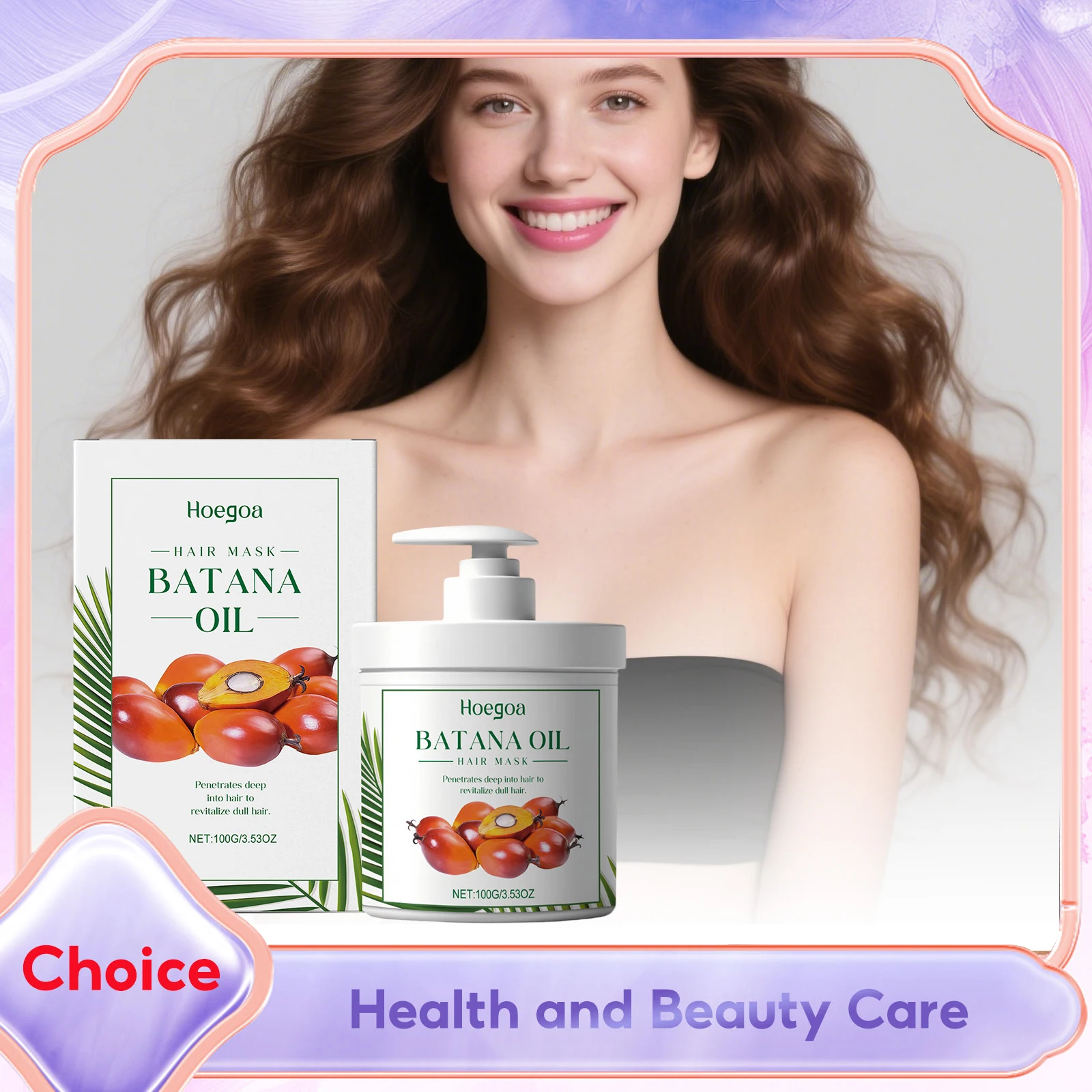

Batana Oil Hair Mask Deep Conditioner Repair Damaged Dry Hydrating Frizz Split Ends Treated Reduces Hair Loss Hair Growth Mask