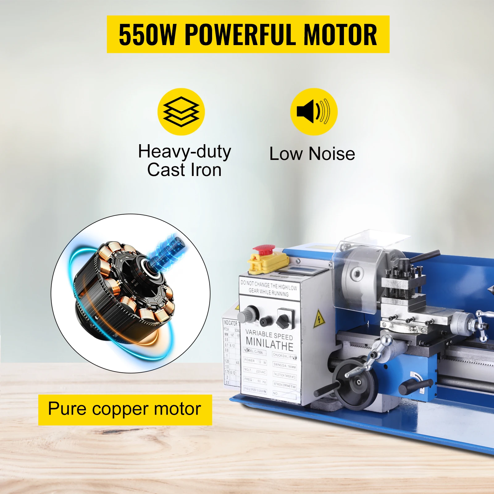 CJ18A 7x14 Mini Lathe Blue Accessory Package Tooling Bench Top Cutter