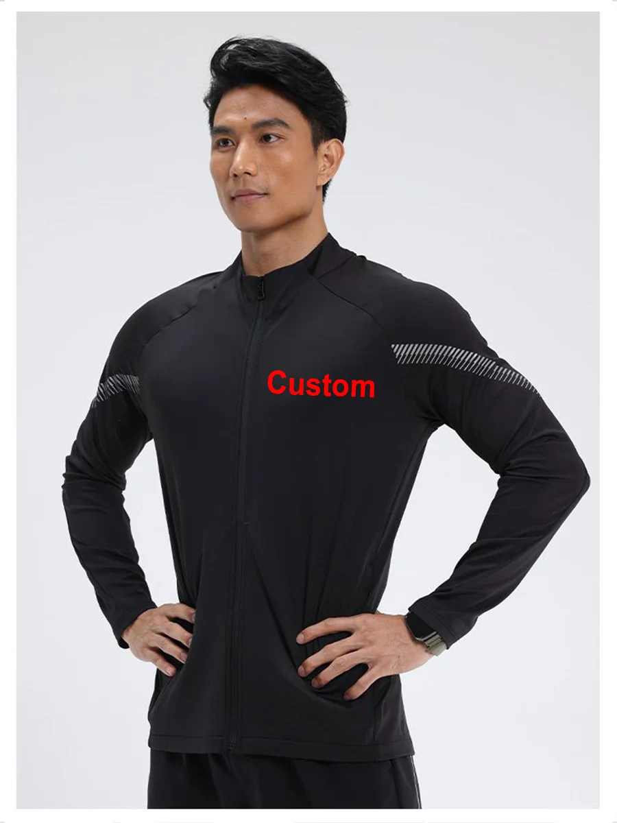 #42186-XIYU Custom LOGO UPF50+ Autumn Men's Long Sleeve Zipper Jacket Coats Solid Sweatshirts Jacket Coat Outdoor Streetwear