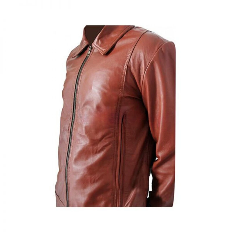 Men's Premium Quality Sheepskin Real Leather Jacket Full Zip Riding Outwear Coat