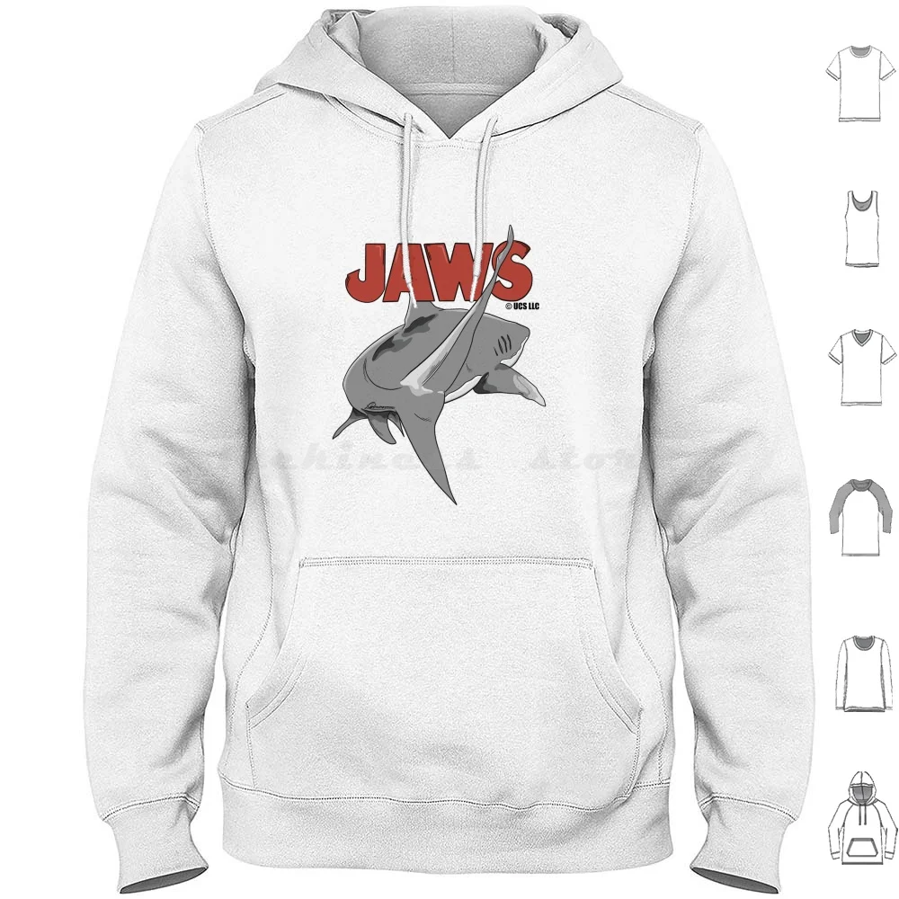 

Jaws Hoodie Cotton Long Sleeve Jaws Shark Movie Sea Ocean Fish Funny Sharks Quint Cute Teeth Great White Horror Great White