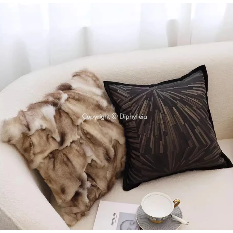 Diphylleia Modern Geometric Cushion Cover Gray Black Milan Fashion Home Decor Mediterranean Living Room Sofa Pillow Case Luxury