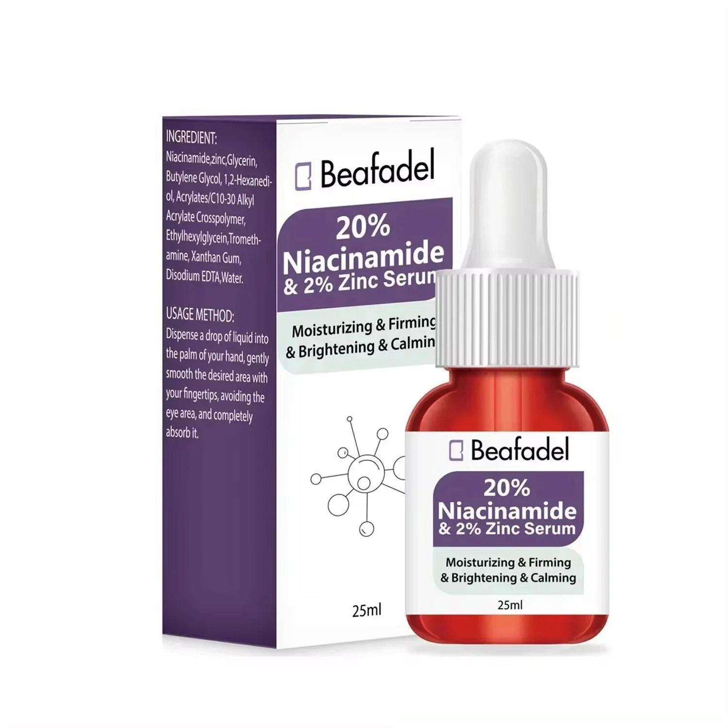 Nicotinamide 20% + Zinc 2% Facial Serum Remove Freckle Vitamin B3 Acne Correction Pigmentation Brighten Anti-aging Skin Care