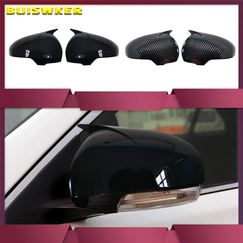 

Rearview Side Mirror Cover For Toyota Mark X Reiz 2010-2017 Wing Cap Exterior Door Rear View Case Trim Carbon Fiber Look Black