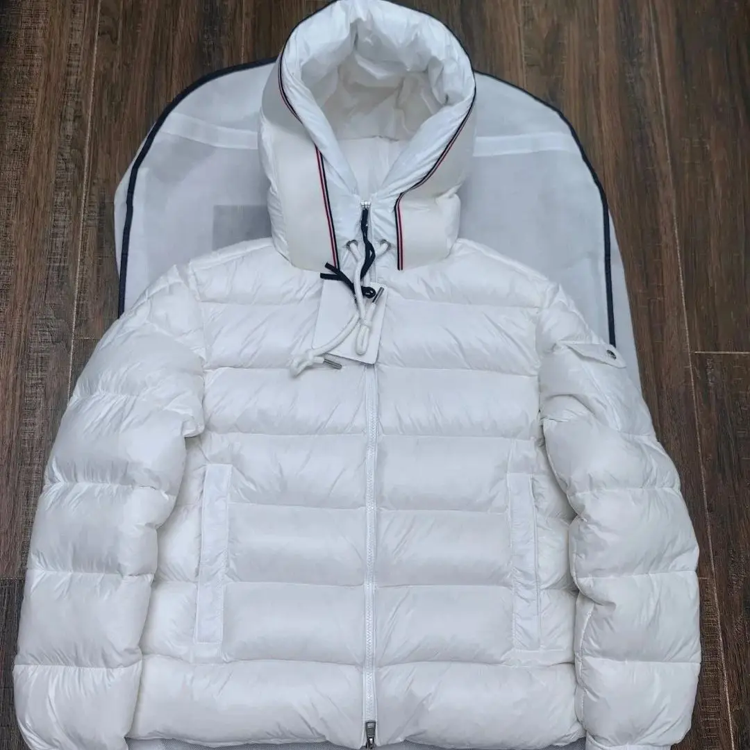 

Men's winter jacket thickening keep warm 95% white goose down leisure Solid color Hooded coat Includes NFC function and dust bag