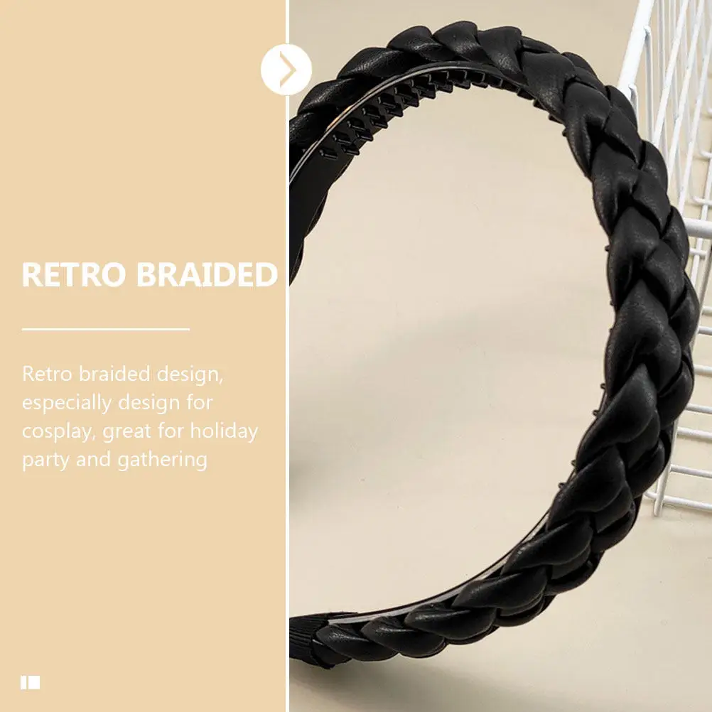 

Плетеная повязка на голову в стиле ретро для фестивалей и вечеринок, креативный головной убор, милый аксессуар для волос для рождественского костюма