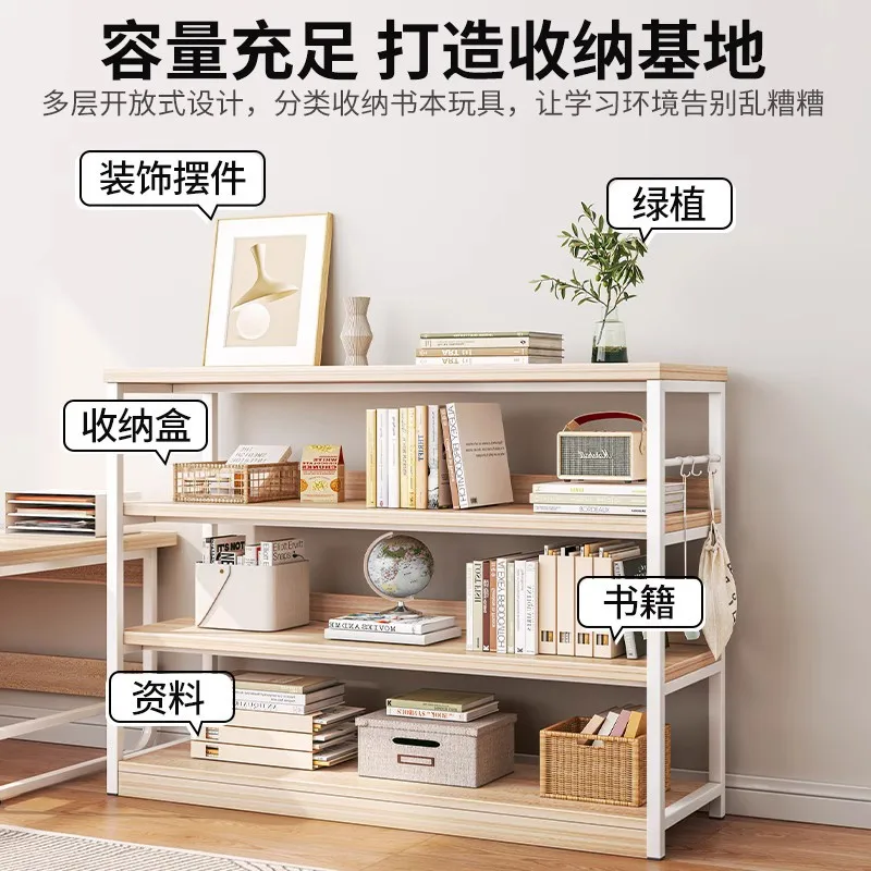 AOLIVIYA Wrought Iron Multi Layer Bookcase Desk Bookshelf Library Cabinet Floor Storage Rack Shelf