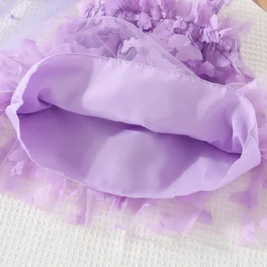 Borboleta halter de cor sólida para bebês saia a linha A embelezada, malha doce vestido de princesa, verão, novo, 0-3 anos 8 principais vendas vestido 1 ano bebe borboleta - №8