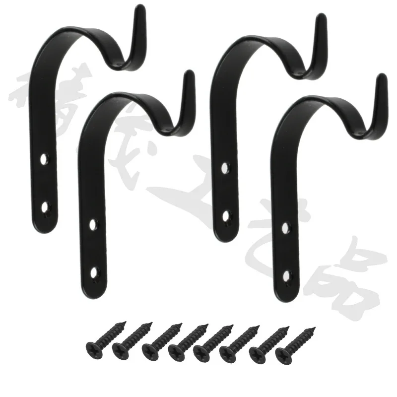 Jingmao Hardware 4 sets, metal J-shaped hooks, paint black 71mm bag painting hooks, clothes hooks