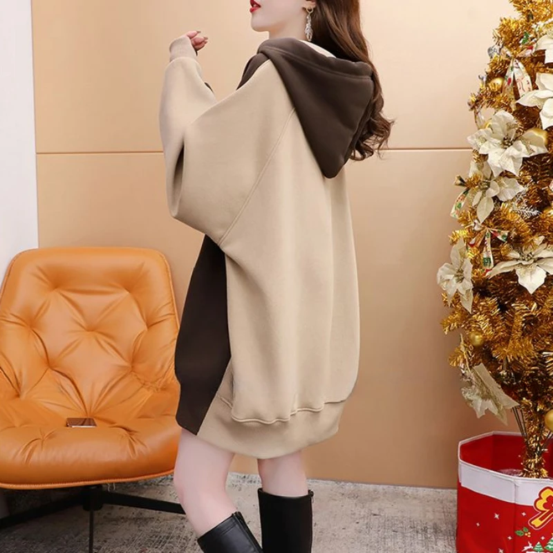 Brown Hooded Loose Baggy Tops Green Hoodies Sweatshirts for Women Female Clothes Xxl Y 2k Vintage on Promotion M Dropshiping Y2k