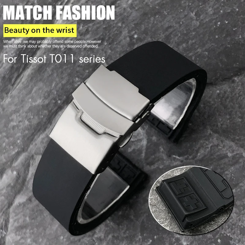 

Ремешок для часов из натурального силиконового каучука 20 мм для Tissot 1853 T011 T090 T472 Tachymeter, черный, для дайвинга и спорта, с инструментами в комплекте, мужской