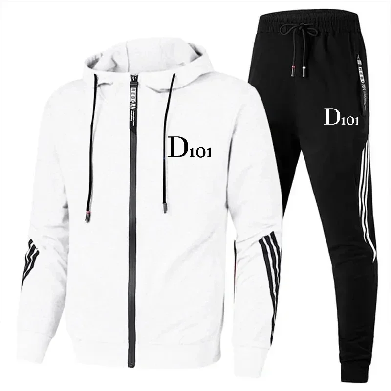 New Fashion Simplicity high quality Men\'s Zipper Jacket Hoodie Running Sportswear Set Men\'s Tracksuit Autumn Winter Sports Suit