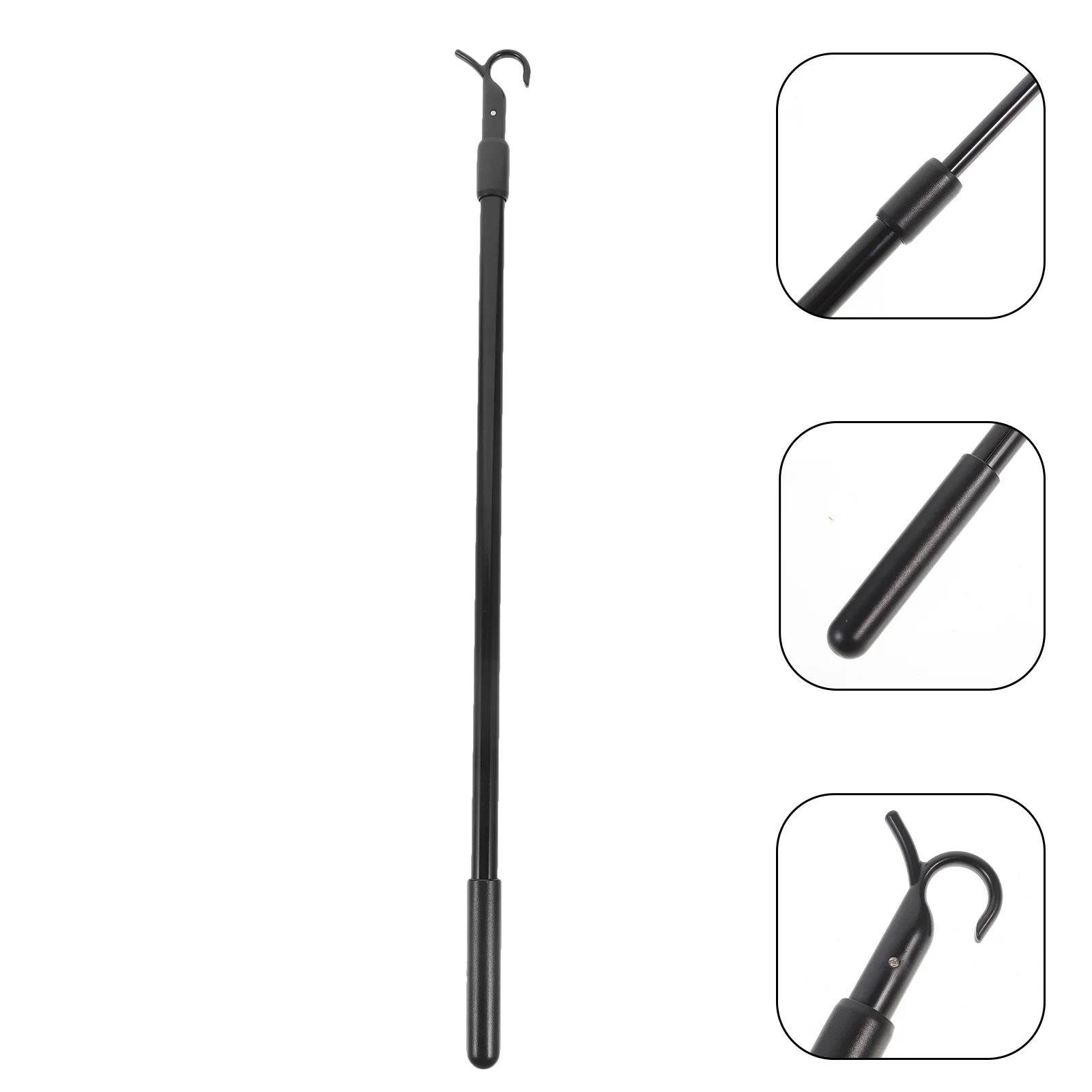 Hooks Curtain Telescopic Rod Drapery Wand Pull Vertical Blind Rods for Drapes Window Opener Pole Black Tilt