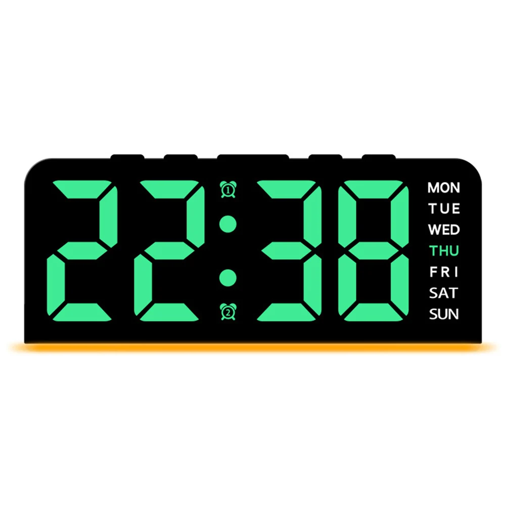 Date Table Clock Alarm Clock Bottom Light Strip Clear Time Visibility Clock With Temperature Display Digital Clock