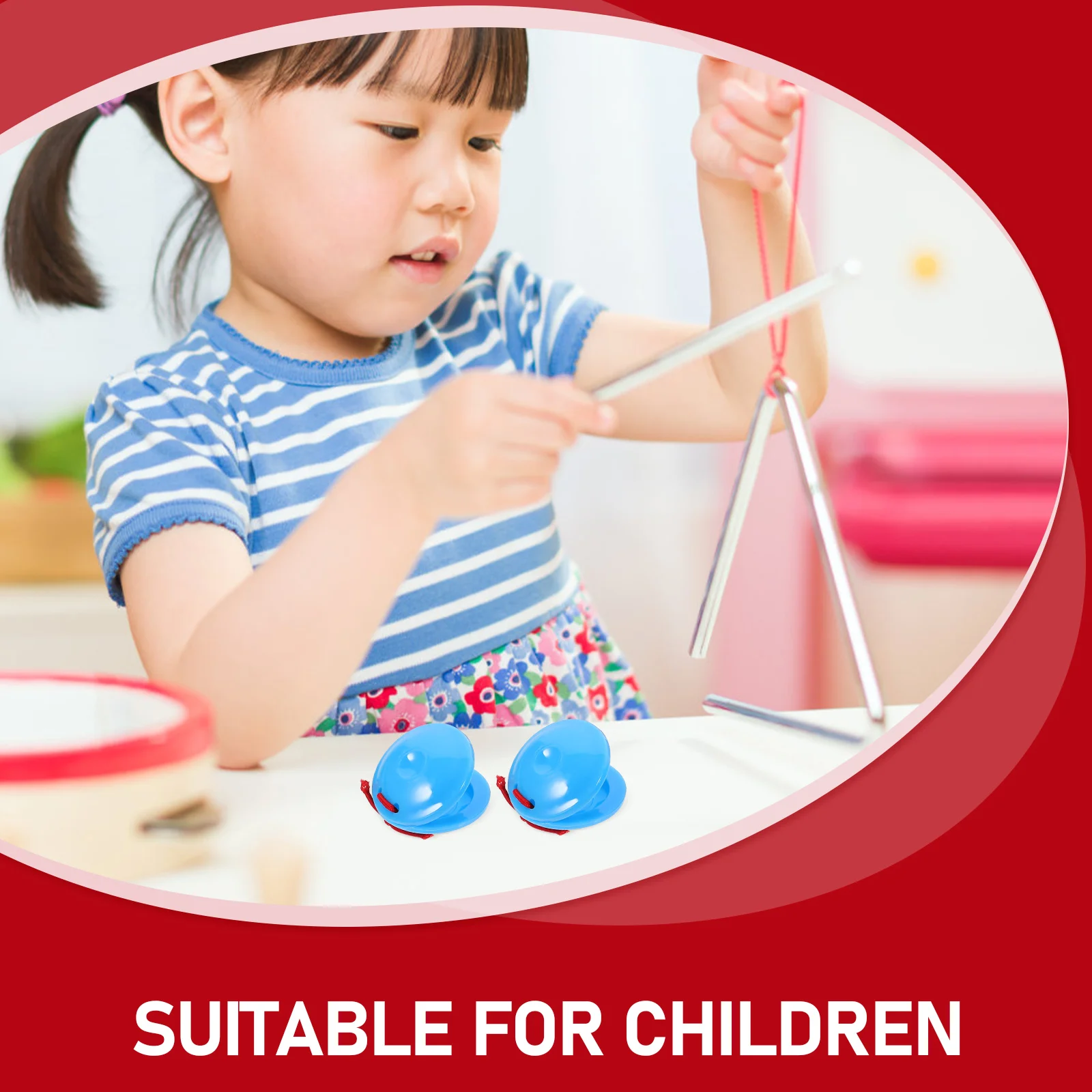 Castañuelas redondas para niños, juguetes de instrumentos musicales con sonido Simple, percusión de PVC, regalos educativos de Navidad y Año Nuevo, 12 Uds.