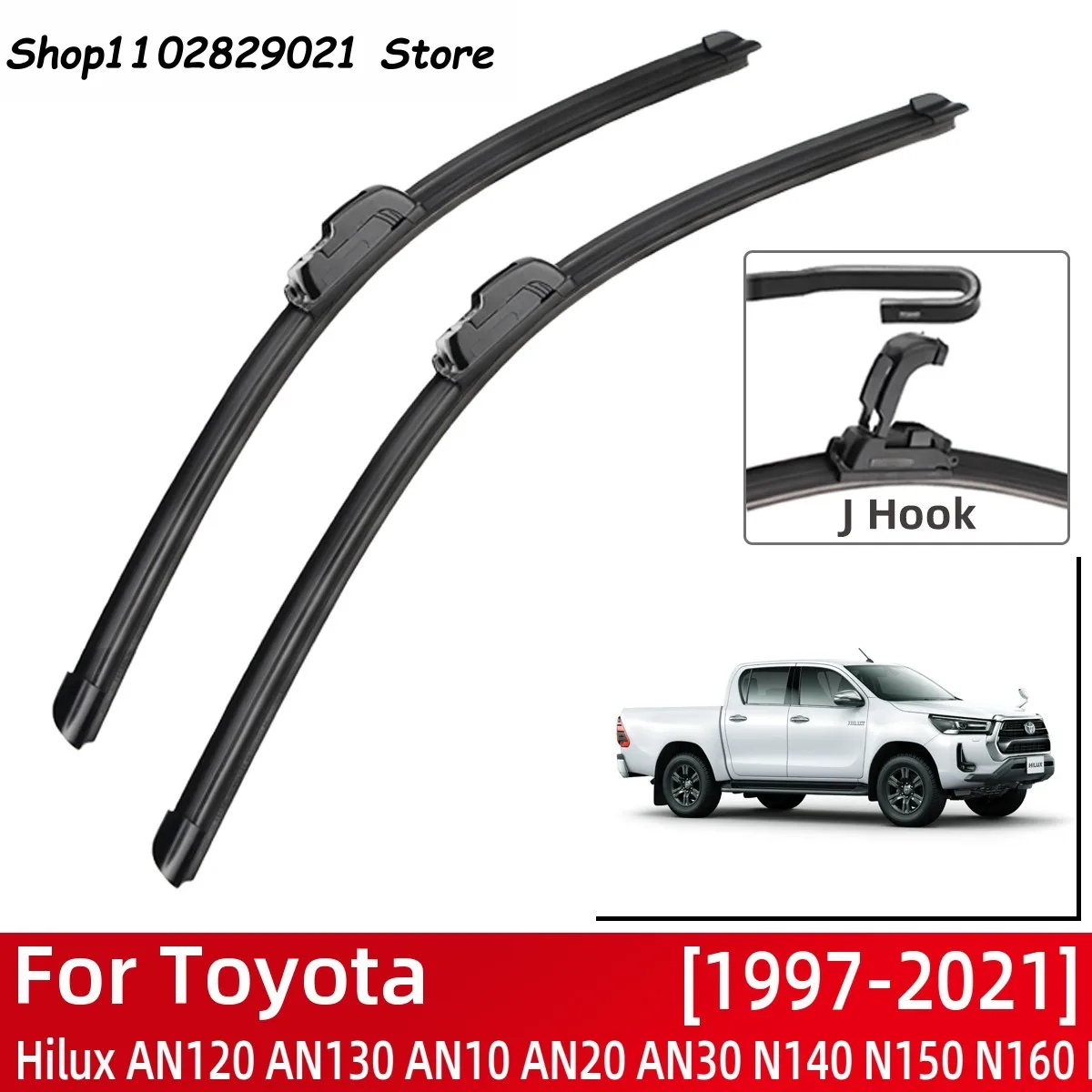 For Toyota Hilux AN120 AN130 AN10 AN20 AN30 N140 N150 N160 N170 1997-2021 Car Accessories Front Windscreen Wiper Blade Brushes