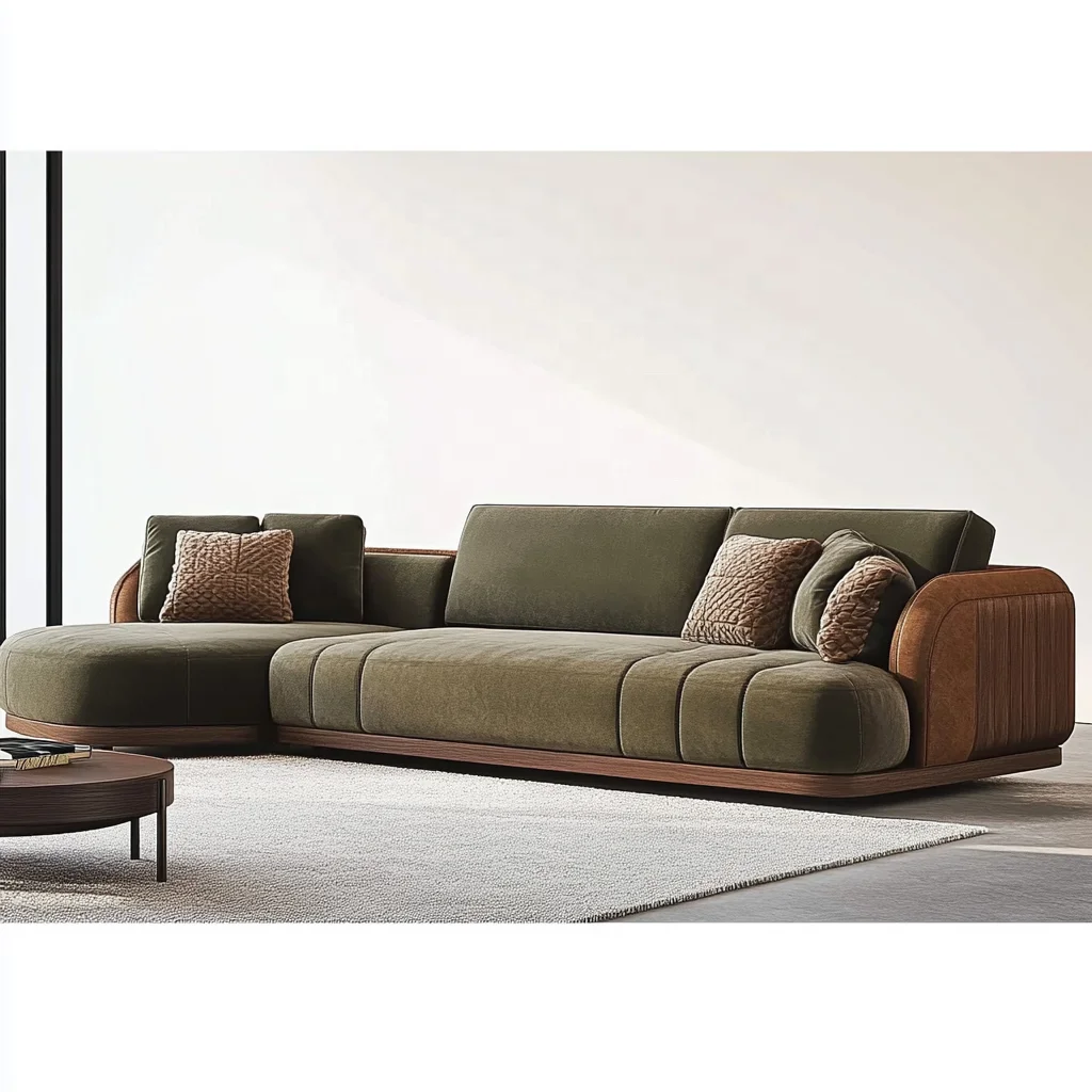 

Monroe Mid-Century Modern Three Seat Sofa Set Wood Metal Accent Designs For Hotel Use For Living Room Dining Bedrooms In Villas