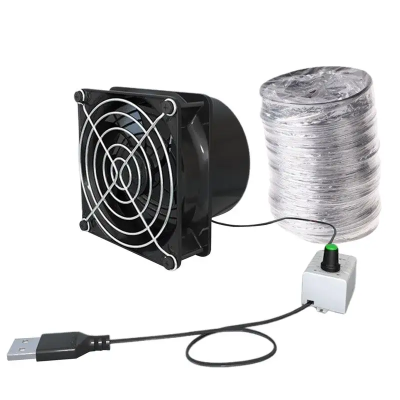 

Ventilation Exhaust Fan Fume Extractor USB Mini Absorber Inline Booster Exhauster Adjustable Speed For Home Toilet Kitchen