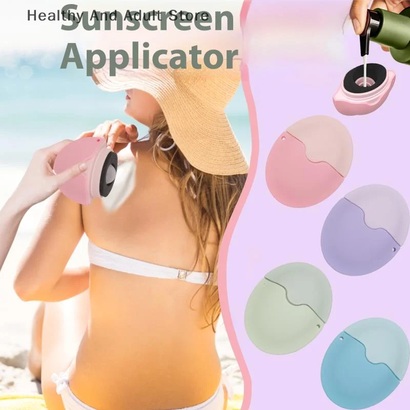 실리콘 썬 크림 롤러 애플리케이터 리필 가능 타원형 격리 로션 크림 병 스티치 컬러 화장품 도구 여행