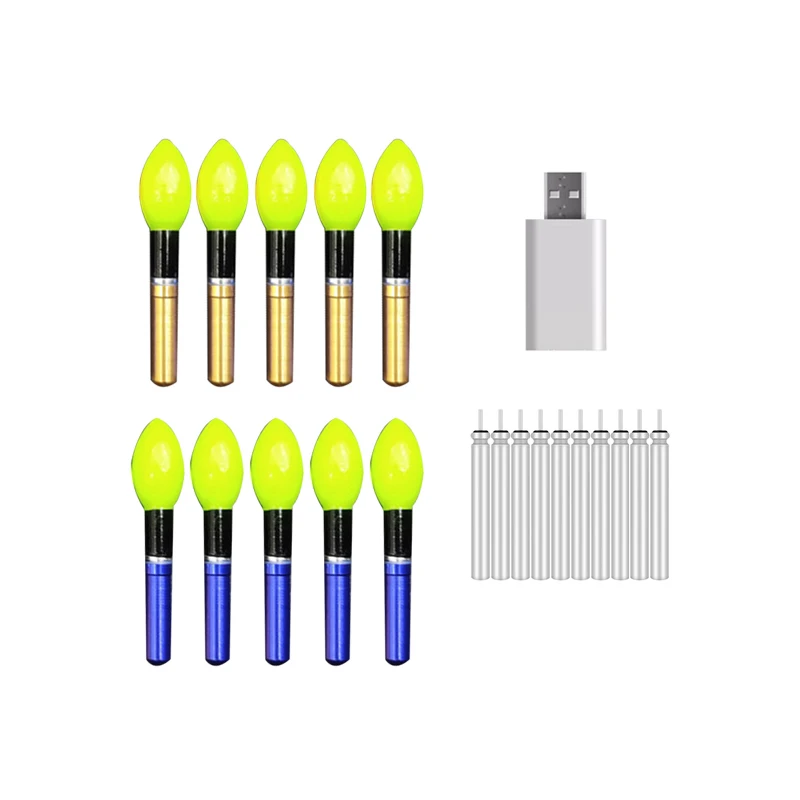 

10pcs/lot Light Stick With 10 Rechargeable CR322 CR425 Battery Atractor Lamp Night Fishing Lightstick Starlight Glow Sticks J551