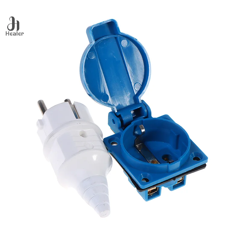 1pc Industrial Waterproof Socket EU Socket Copper Contact Body EU Plug