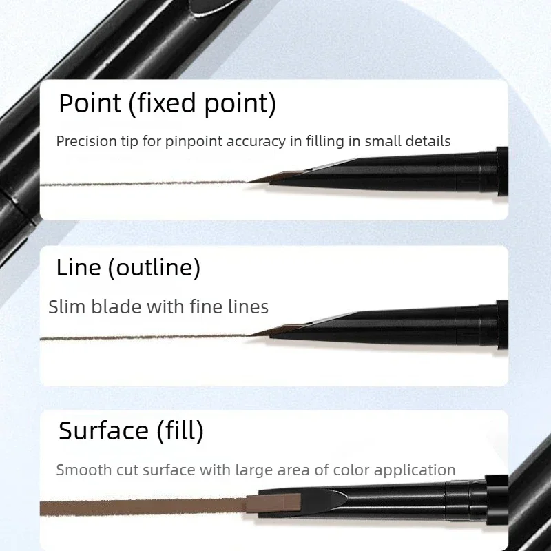 Waterproof 4 Color Triangle Eyebrow Pen Make Up Tools Eyebrow Pencil Automatic Rotating Double Head Long Lasting Natural