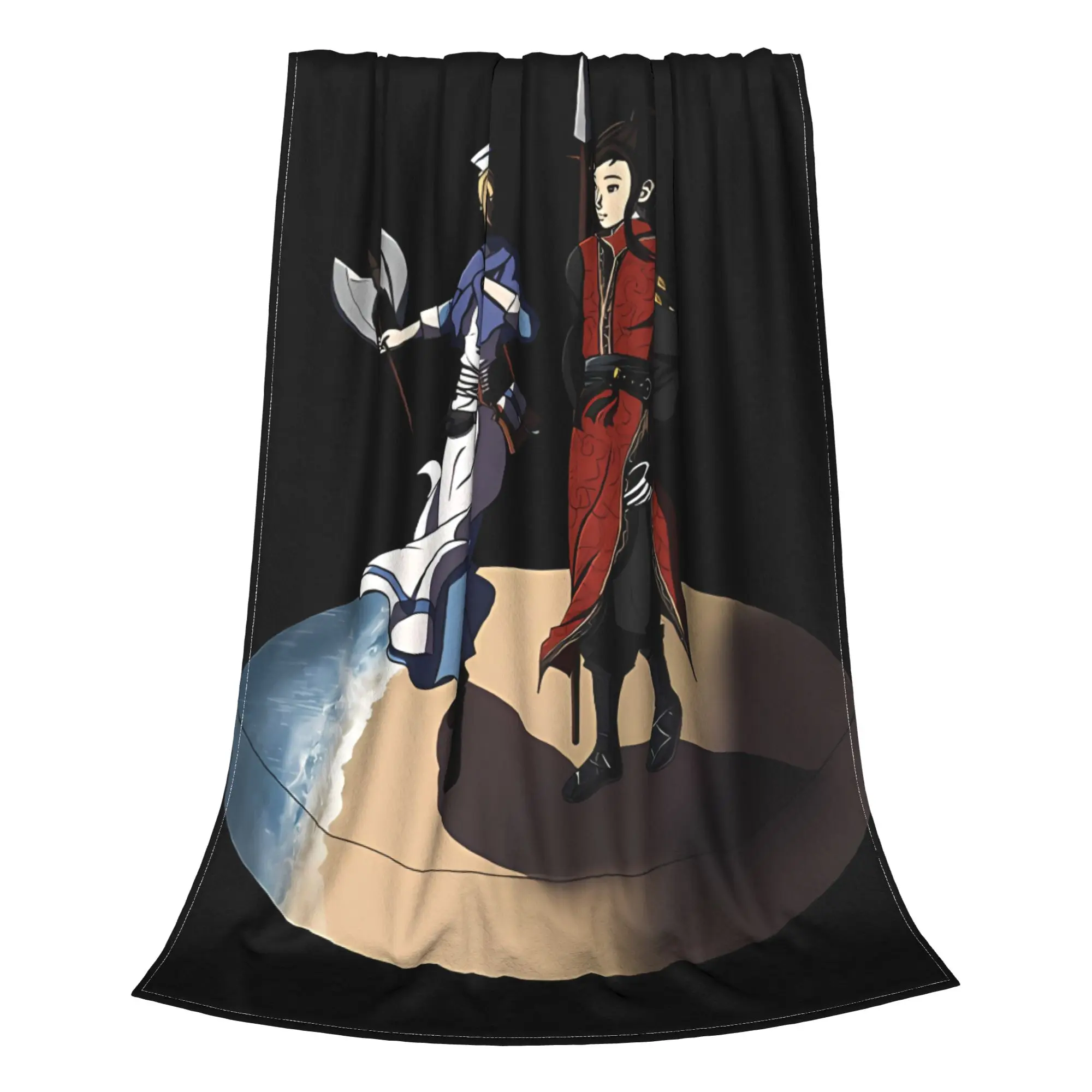 1PC Home Cutecore Dual Swordsman Pair Octopath Traveler Blanket Super Cosy Plush Home Living Room Sofa Halloween