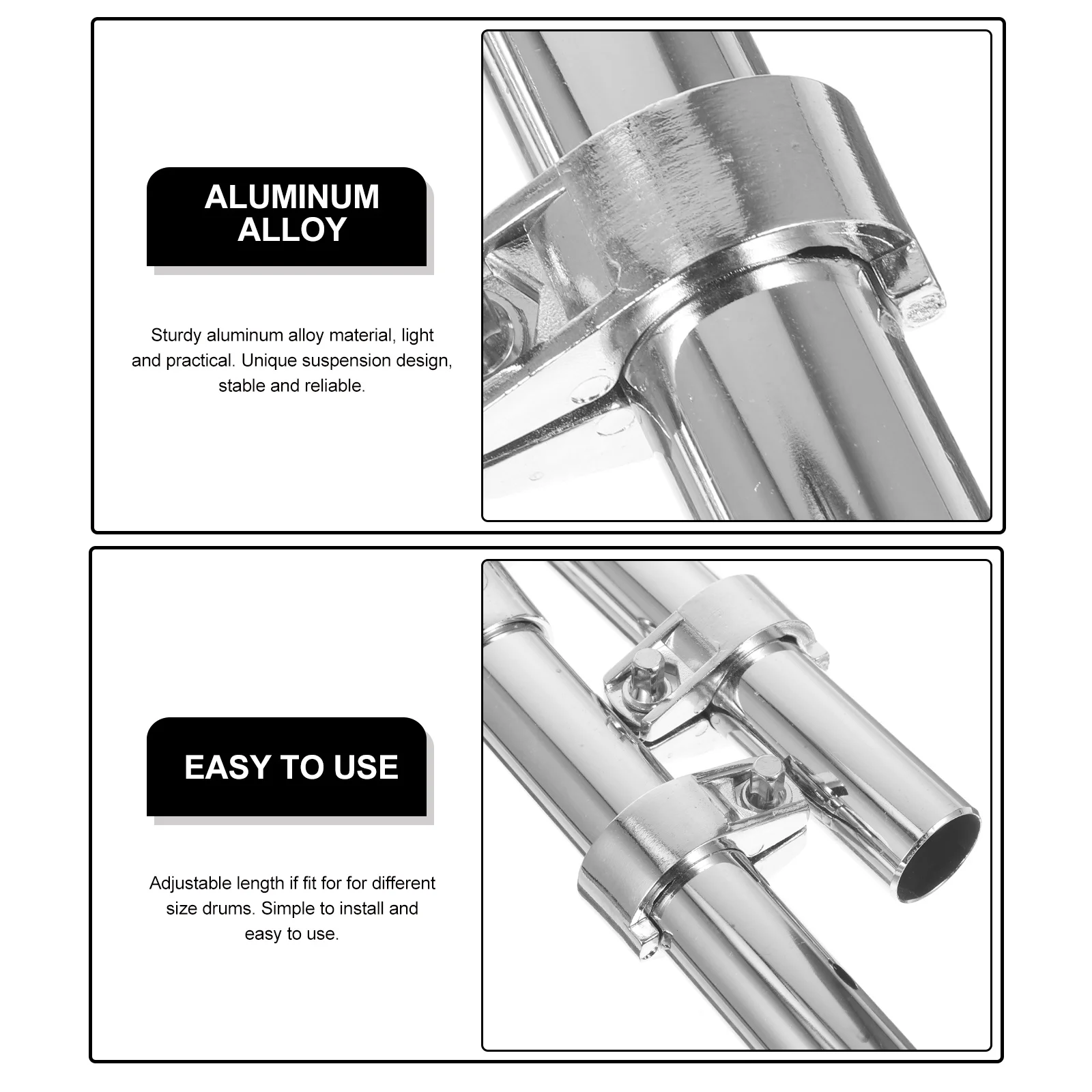 

1Pair Durable Metal Drum Stand Lightweight Portable Bracket for Tom Drums Stable Reliable Mounting Hardware Drum Stand