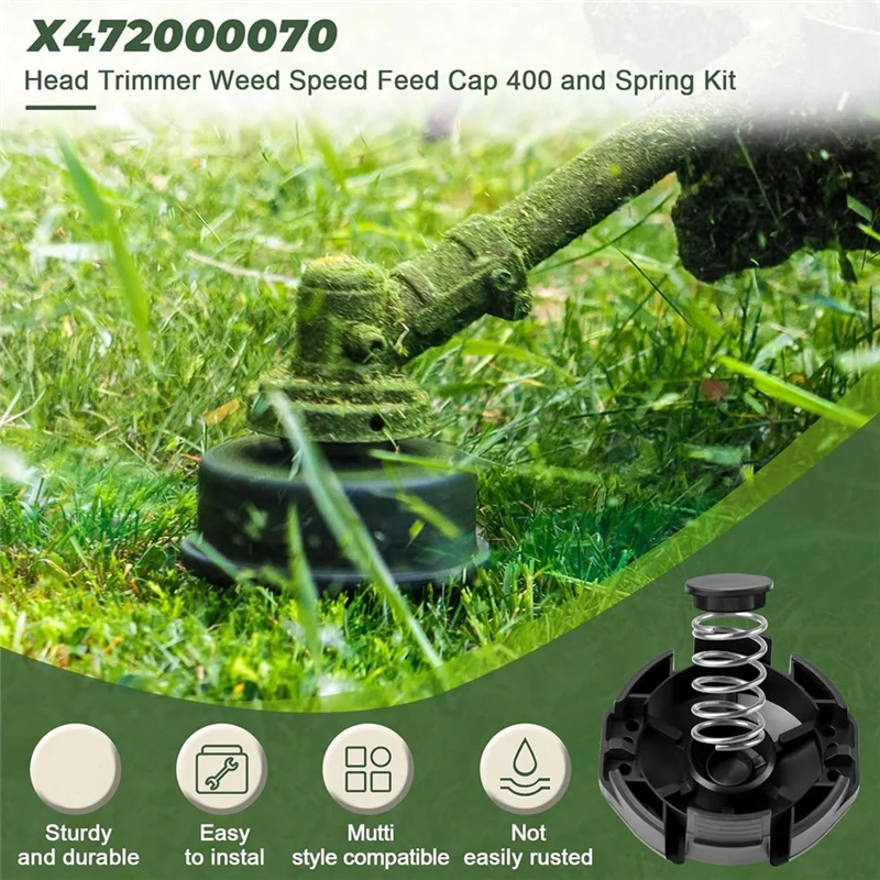 

AB11-X472000070 Head Trimmer Weed Speed Feed Cap 400 And Spring Kit For Echo Weedeater String Spool Cover 4Inch Heads 4Pack