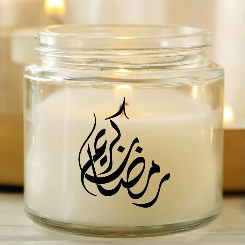 Bohemian Islamic Calligraphy Cup Sticker，Polymer Self-Adhesive Sticker，Suitable for party and festival decoration