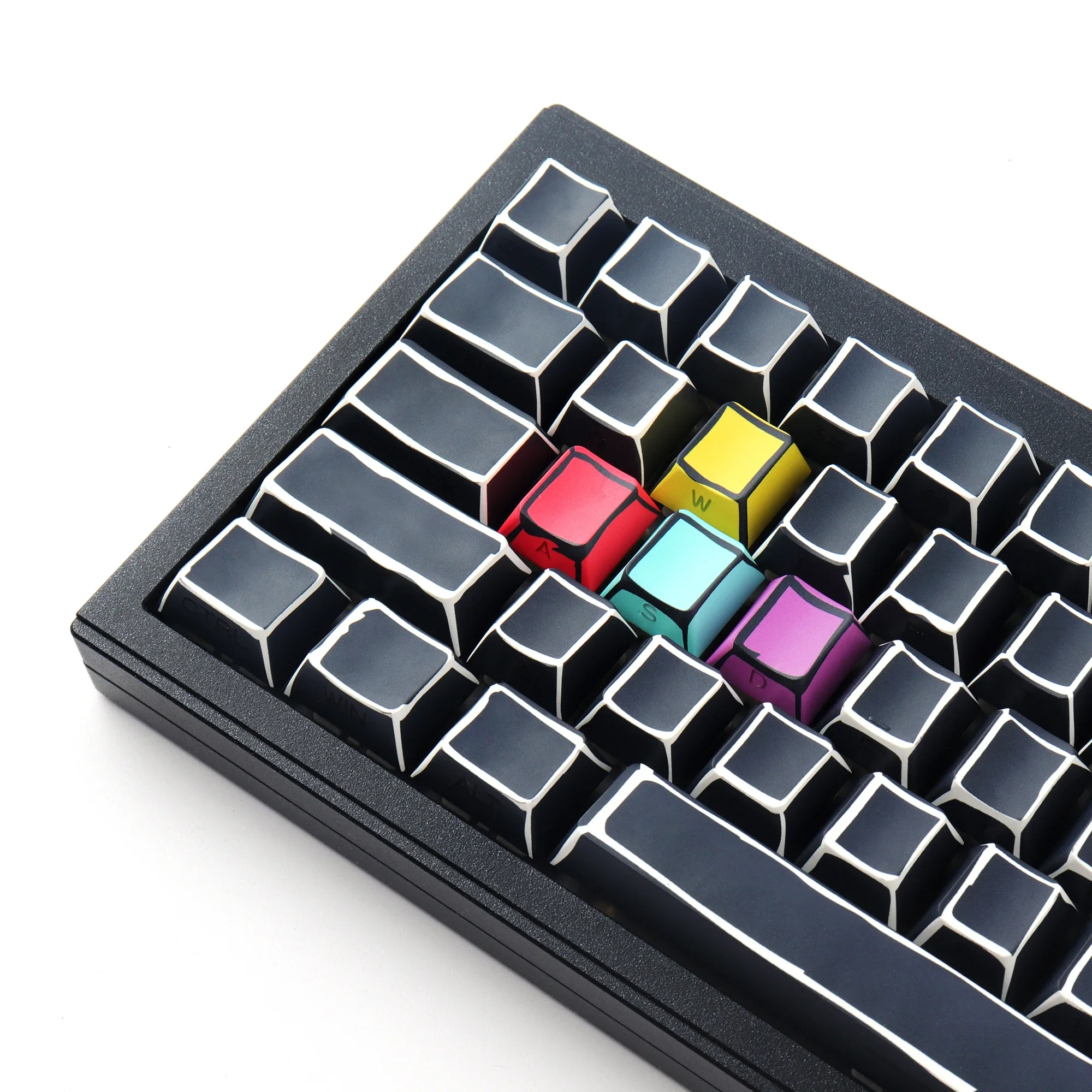 Sketch keycap side engraved backlit keycap original height PBT thermal sublimation 124 keys small full set of wooting