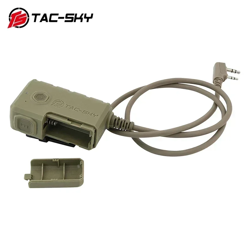 TAC-SKY Tactical Bluetooth Adapter Ptt for COMTA Tactical Headset with 7.0mm Plug Shooting Headphones for Baofeng Walkie-talkie