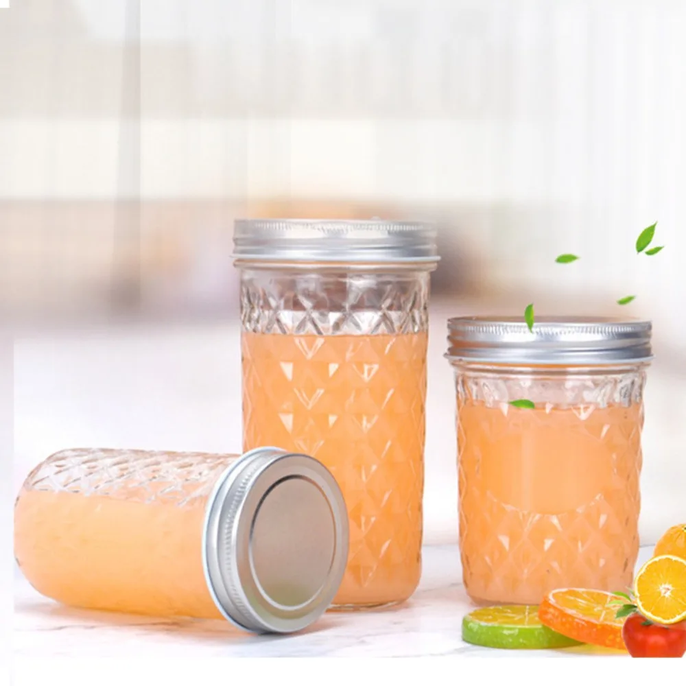 New Glass Mason Jar Transparent Labelable Transparent Glass Can Seal 120ml/250ml/280ml/350ml/450ml/650ml Split Jar Dried Fruit