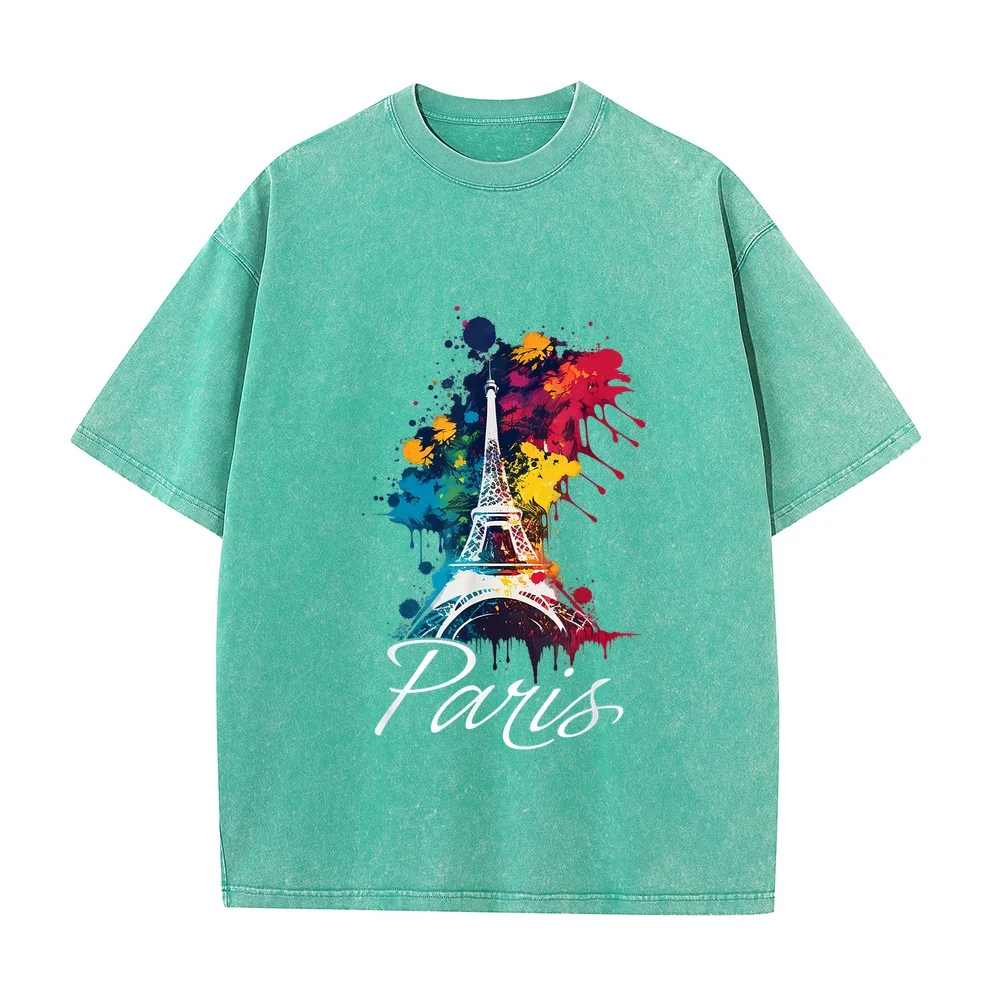 Eiffel Tower Paris Girls Travel Holiday France Souvenir T-Shirt ملابس Tops New Arrival Goods Men's T-Shirts Men Shirt Funny