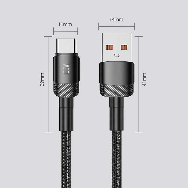 Toocki 6A USB Type C Cable for Xiaomi POCO Samsung Huawei 100W Fast Charging Charger USB C Data Cord TypeC Cable for Realme OPPO