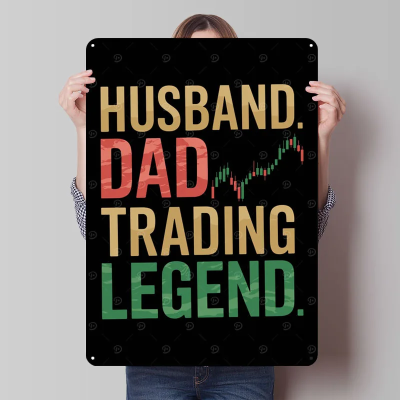 Trading Legend Dad-Póster de Metal, decoración de habitación de jugadores en casa, carteles de estaño de Metal personalizables para decoración de pared, decoración de la casa