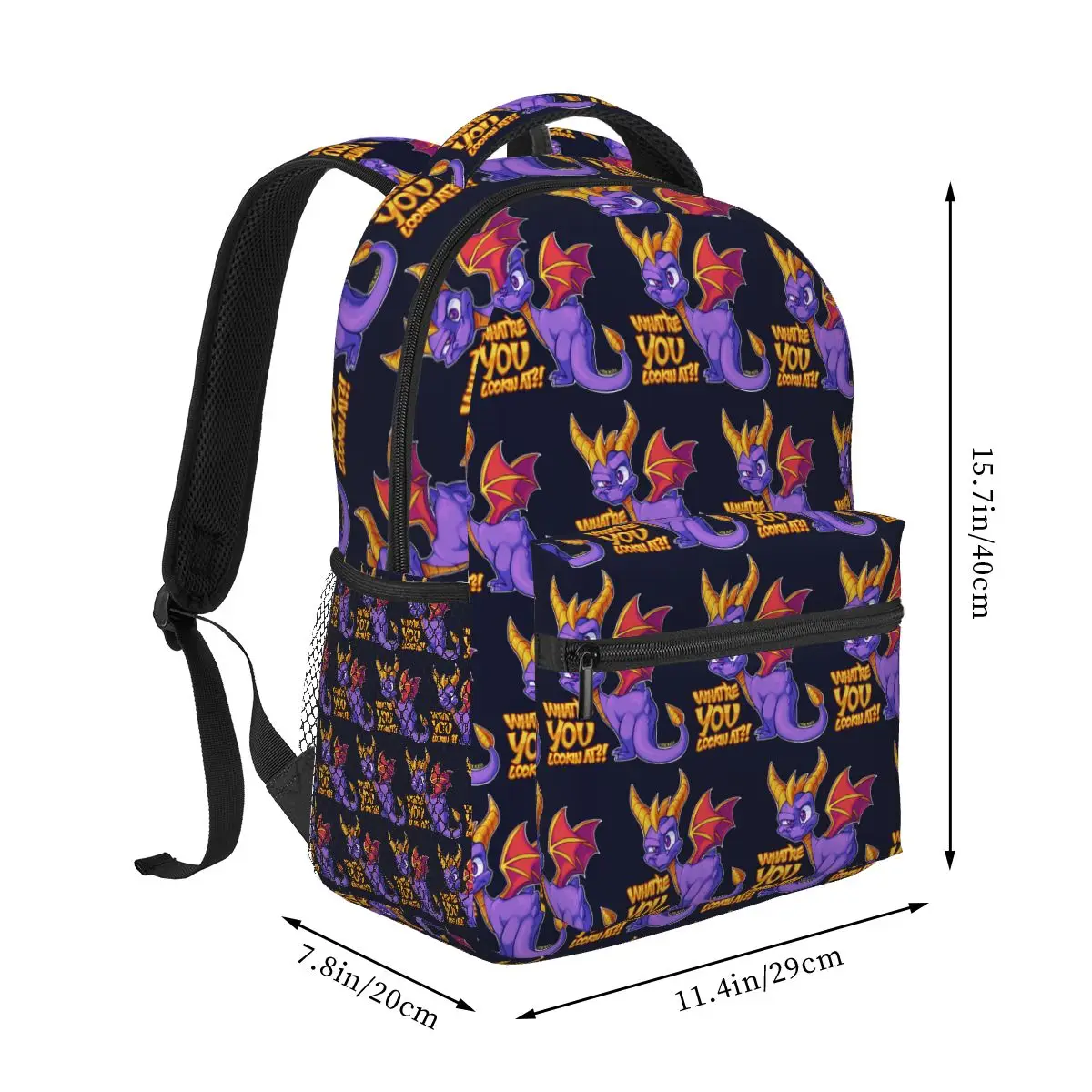 Spyro Pattern Backpack Hot Sale Daypack Large Capacity Children BookBag School Bag Shoulder Bags for Men Women
