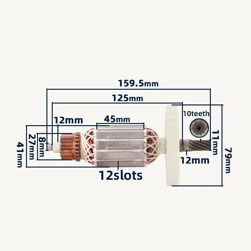 

AC220-240V 10 teeth Rotor Stator for Hitachi C7 Rotor 185 M1Y-MH2-180 Rotor Electric circular saw armature Motor Accessories