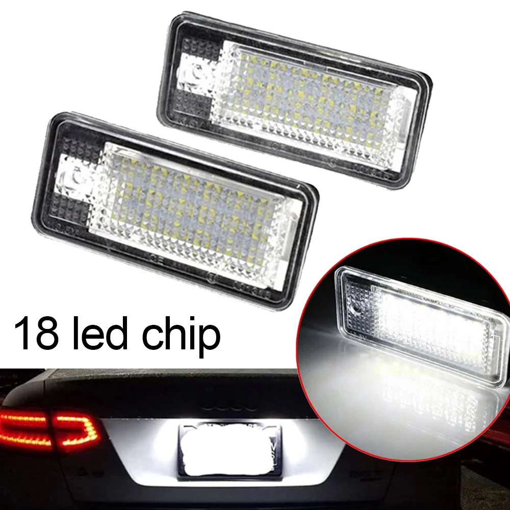 Car LED License Number Plate Light Lamp White for Audi A3 S3 8P A4 B6 B7 A5 A6 4F Q7 A8 S8 C6 Auto license plate light LED Bulbs