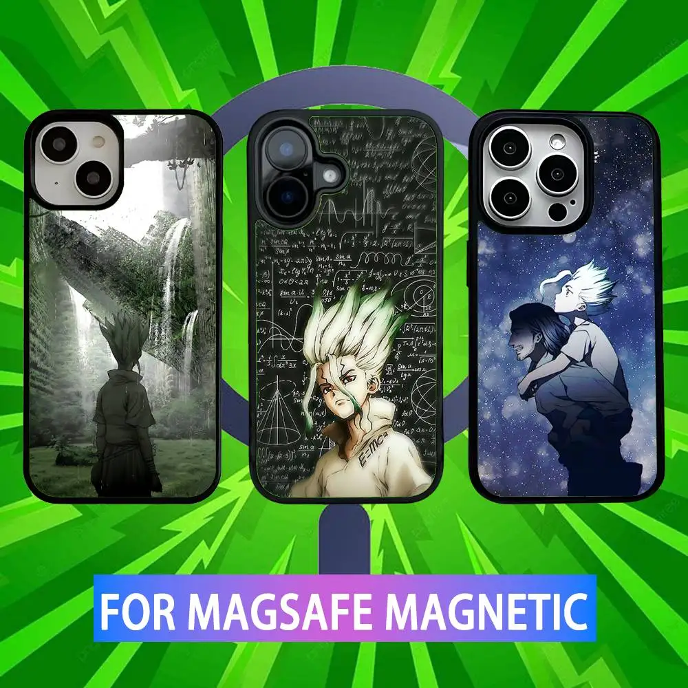 

Dr S-Stone Ishigami Senku Phone Case For iPhone 16,15,14,13,12,11,Pro,Max,Plus,Mini,SE New Magsafe Magnetic Wireless Charging