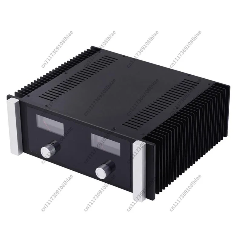 Aluminum amplifier chassis - with dual VU meters and side heatsinks