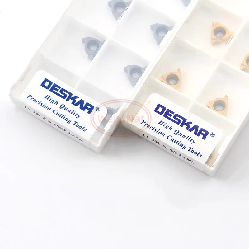 

Твердосплавные резьбонарезные пластины DESKAR 11IR 11ER EL1.0 EL1.1 14NPT 2.5ISO 2.0ISO A55 14W 16W 19W 1.5ISO 2.5ISO A60 LDA K15