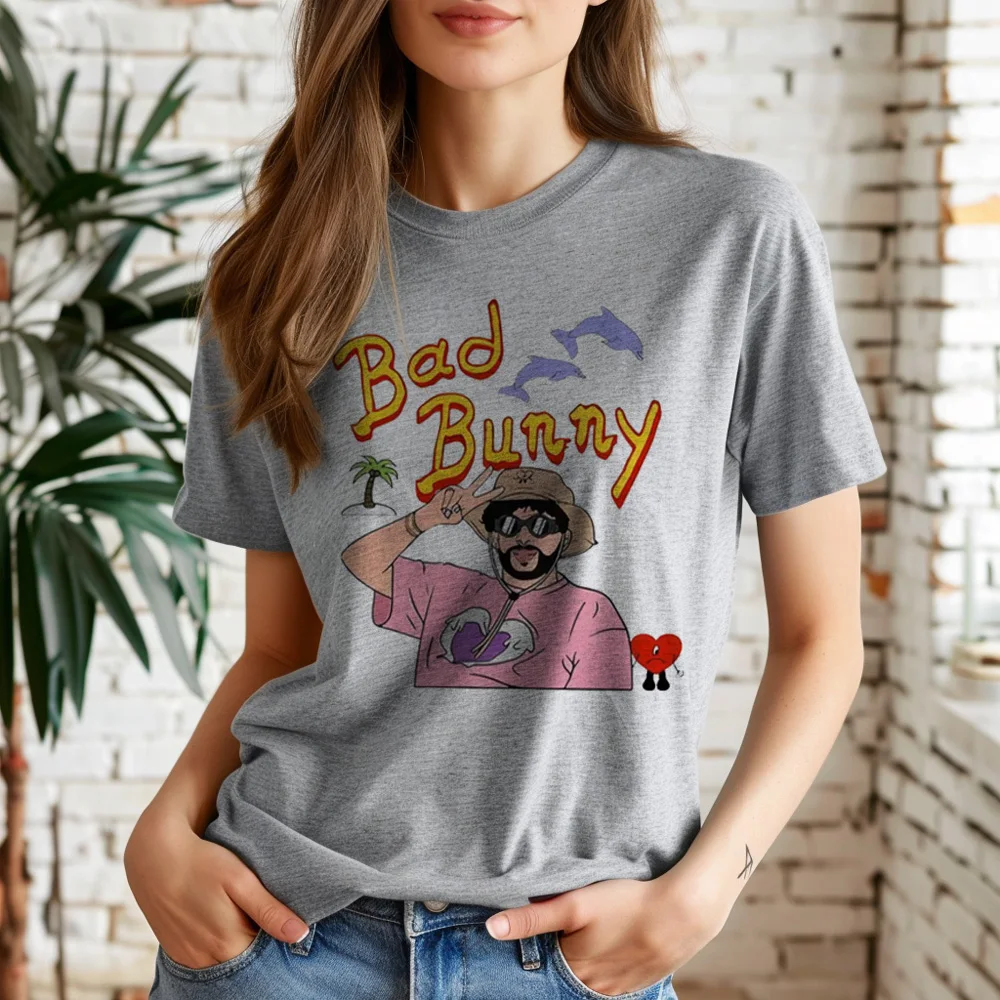 Bad Bunny top women graphic manga anime tshirt female graphic clothing